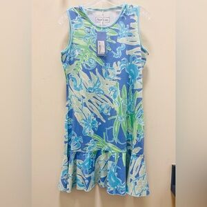 Blue and Green Sleeveless‎ Resort Sundress